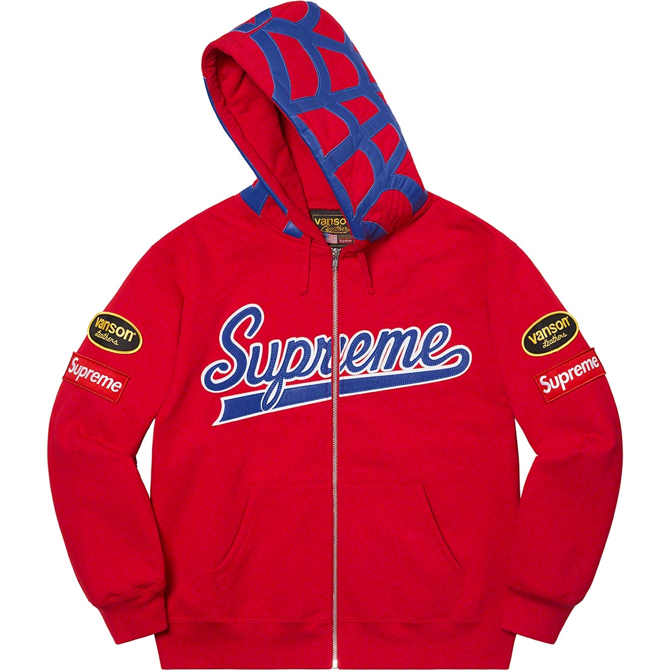Supreme®/Vanson Leathers® Spider Web Zip Up Hooded Sweatshirt view 8